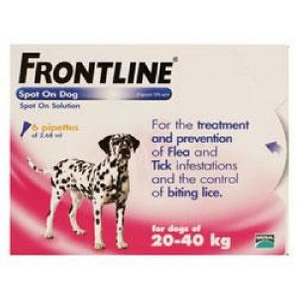 Frontline Spot On Large Dog 20-40kg (6Pipettes)