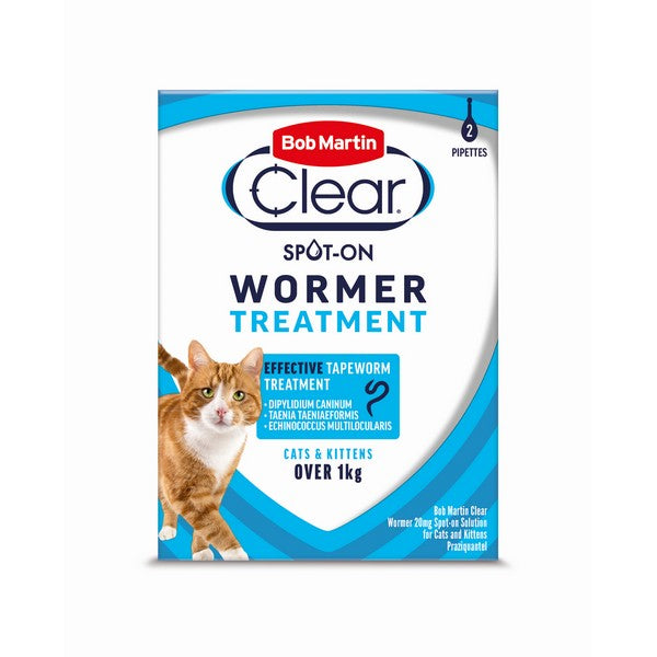 BM Clear Spot On Wormer For Cats (2 Tubes)