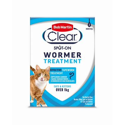 BM Clear Spot On Wormer For Cats (2 Tubes)