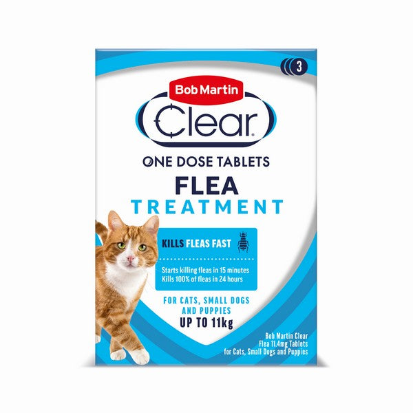 BM Clear Flea Tablets for Cats Small Dogs & Puppies (3Tabs)