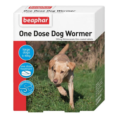 Beaphar Wormer One Dose Dogs Large Dog 4 Tab