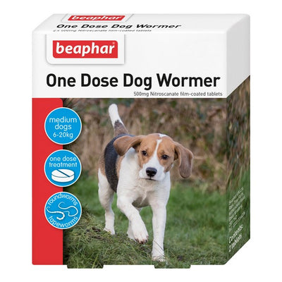 Beaphar Wormer One Dose Dogs Medium Dog 2 Tabs