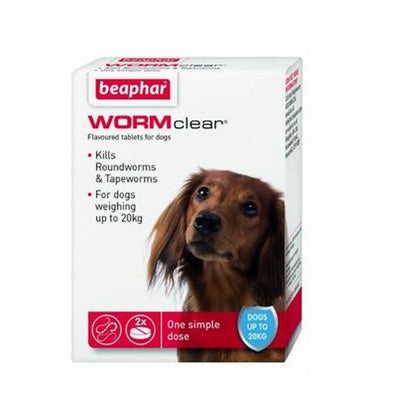 Beaphar WORMclear Dog for Dogs up to 20kg (2Tabs)