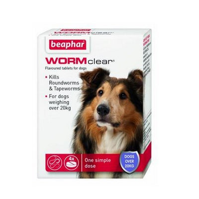 Beaphar WORMclear Dog for Dogs up to 40kg (4Tabs)