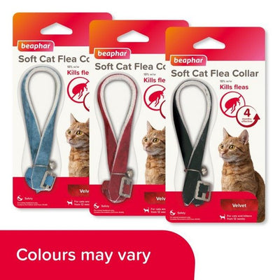 Beaphar Cat Flea Collar Velour Assorted