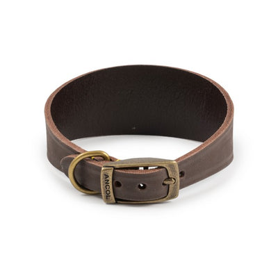 Ancol Timberwolf Whippet Leather Collar Sable 30-34cm