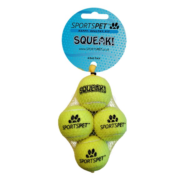 Sportspet Tennis Mini Squeak 4 pack