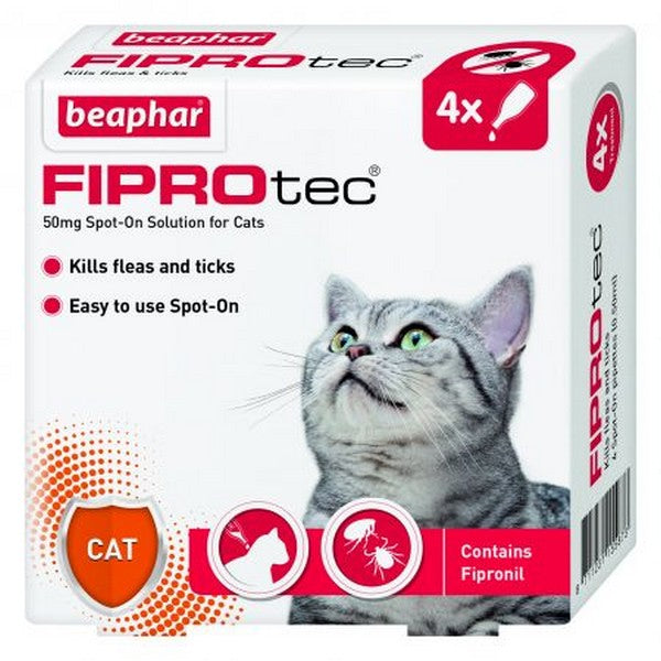 Beaphar Fiprotec Spot On Cat 50mg (4 Pipettes)