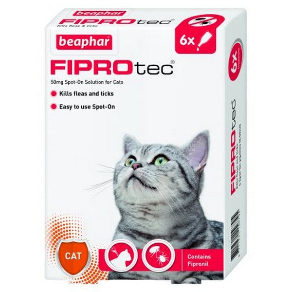 Beaphar Fiprotec Spot On Cat 50mg (6 Pipettes)