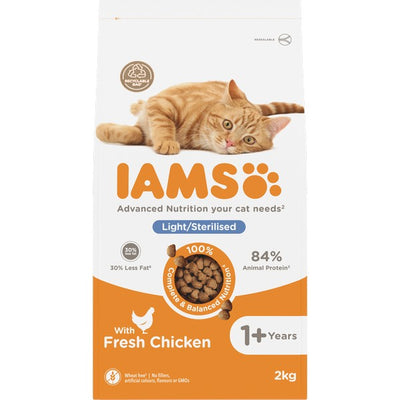 Iams Adult Cat Food Light Chicken 2kg