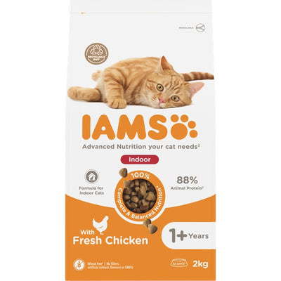 Iams Adult Cat Food Indoor Chicken 2kg