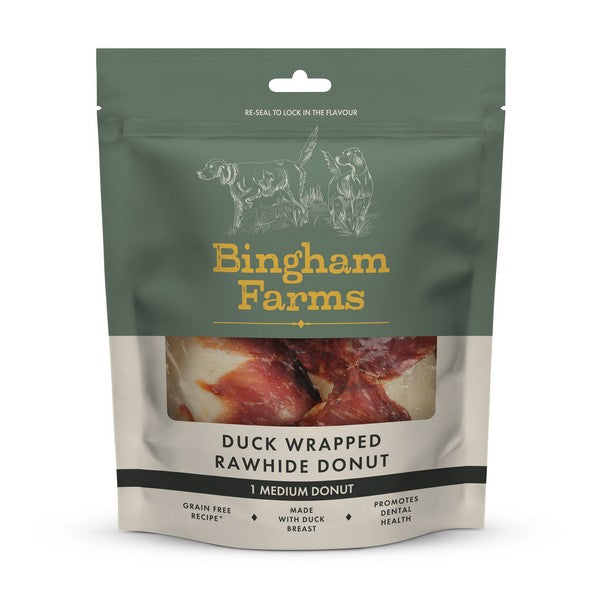 Bingham Farms Duck Wrapped Rawhide Donut 75g