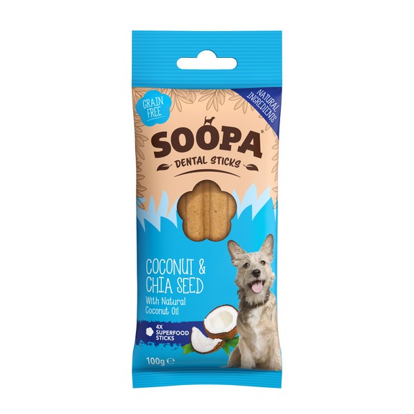 Soopa Coconut & Chia Seed Dental Sticks 100g