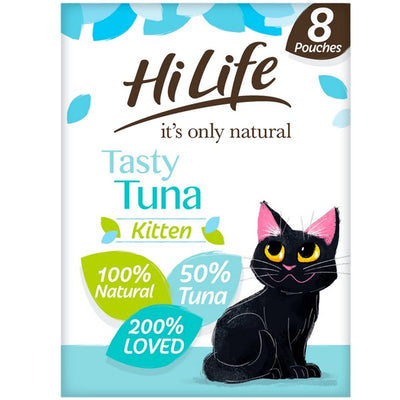 HiLife Its Only Natural Kitten Tasty Tuna In Jelly Wet Cat Food Pouches 8 x 70g