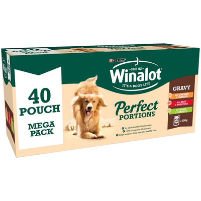 Winalot Perfect Portions Adult Beef Chicken Lamb Gravy 40x100g