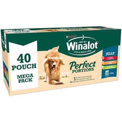 Winalot Perfect Portions Adult Beef Chicken Lamb Jelly 40x100g