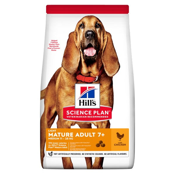 Hills Science Plan 7+ Dog Mature Light Med Dry Chicken 14kg