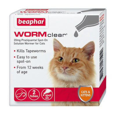 Beaphar WORMclear Spot-On for Cats - 2 tubes