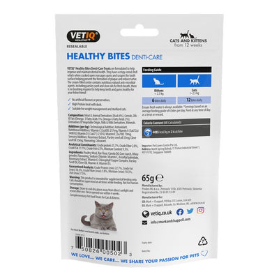 M & C VetIQ Healthy Bites Breath & Dental Cat Treat 65g