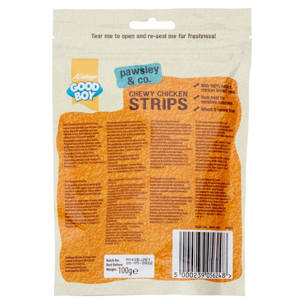 Good Boy Pawsley & Co Chewy Chicken Strips 100g