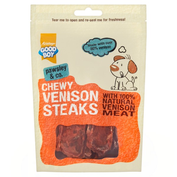 Good Boy Pawsley & Co Chewy Venison Steaks 80g