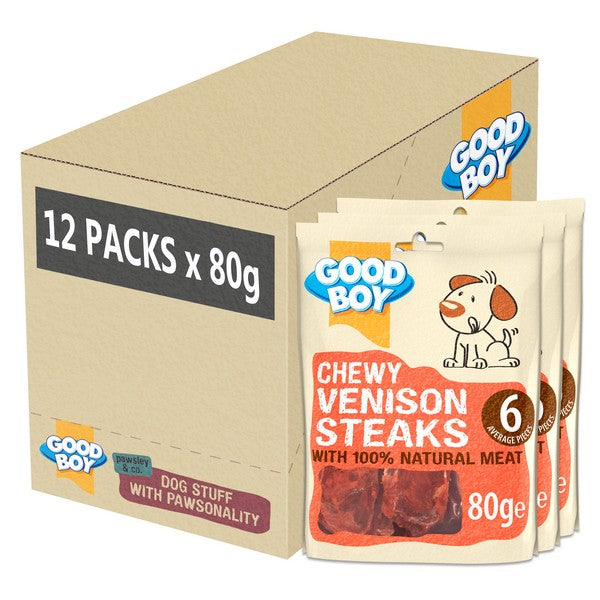 Good Boy Pawsley & Co Chewy Venison Steaks 80g