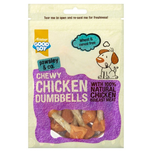 Good Boy Pawsley and Co Chewy Chicken Dumbbells 100g