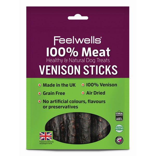 Feelwells 100% Meat Treats Venison Sticks 100g