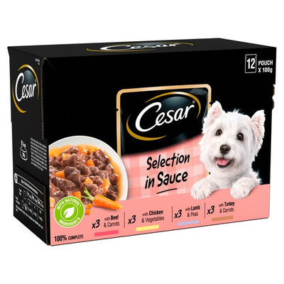 Cesar Pouch Selection in Sauce 12 x 100g