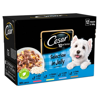 Cesar Pouch Senior 10+ Selection in Jelly 12 x 100g