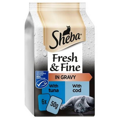 Sheba Fresh & Fine Cat Pouches in Gravy 6x50g