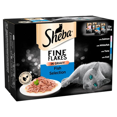 Sheba Sauce Collection Cat Pouches Fish Selection in Gravy 12x85g pack