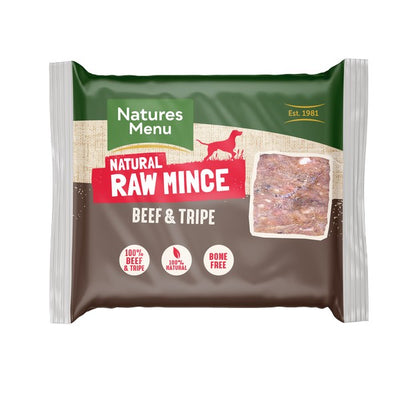 Natures Menu Frozen Beef and Tripe  Mince 400g