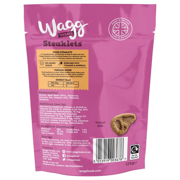 Wagg Grain Free Steaklets Treats 125g