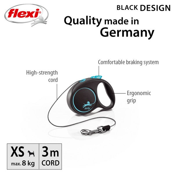 Flexi Black Design Cord Dog Lead