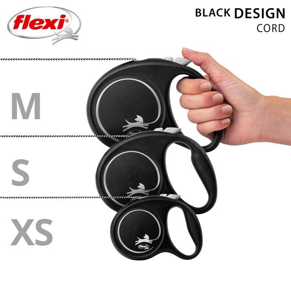 Flexi Black Design Cord Dog Lead