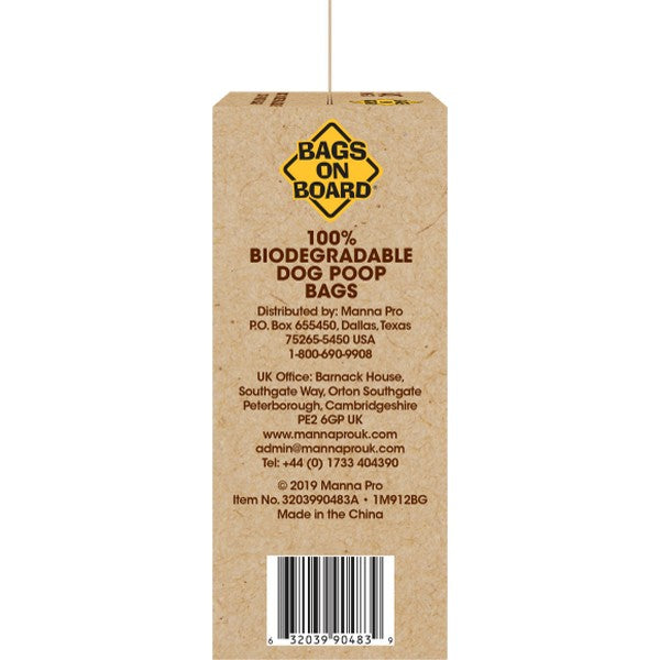 Bags on Board Corn Starch 100% Biodegradable  Poop Rolls 10x14