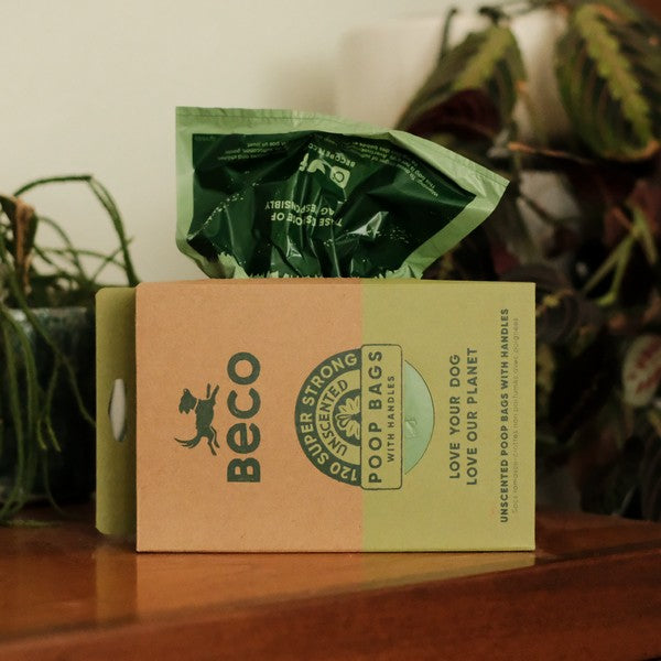 Beco Unscented Recycled Poop Bags with Handles x120 Pack