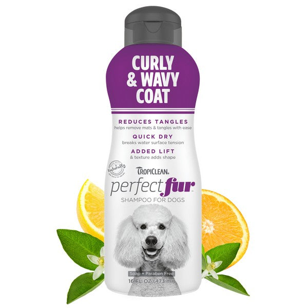 TropiClean Perfect Fur Curly and Wavy Coat Shampoo for Pets