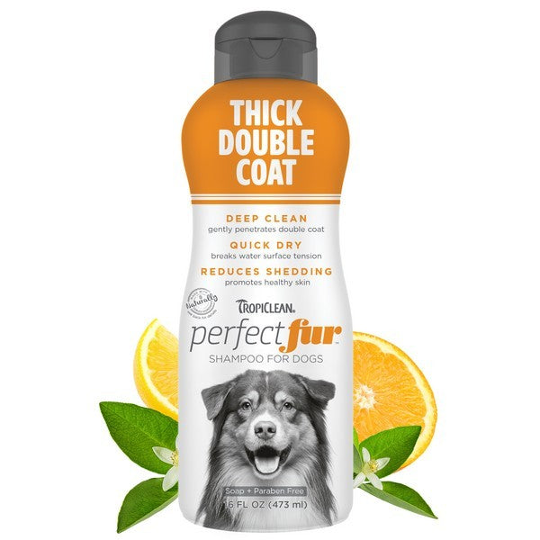 TropiClean Perfect Fur Thick Double Coat Shampoo for Dogs