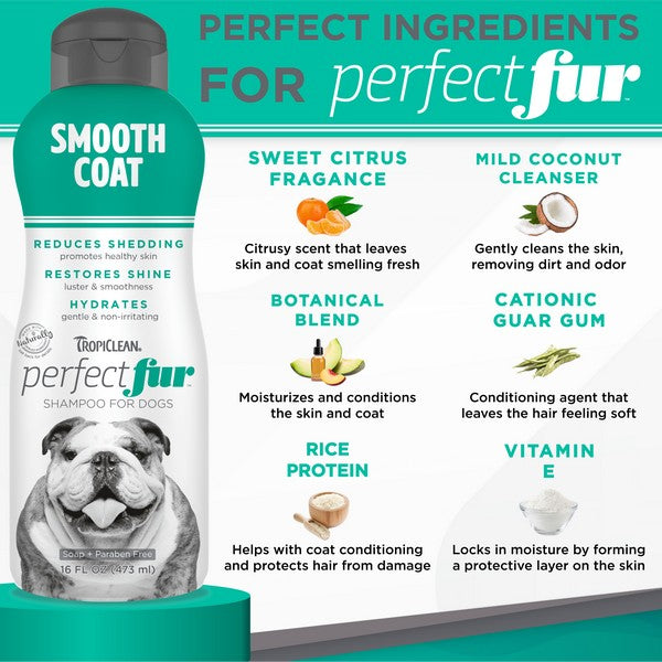 TropiClean Perfect Fur Smooth Coat Shampoo for Dogs