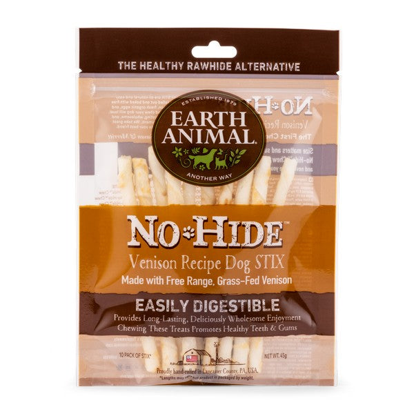 Earth Animal No Hide Venison Dog Stix 10pk 45g