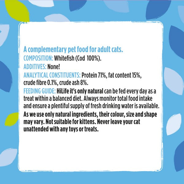 HiLife its only natural Whitefish Cat Treats 10g