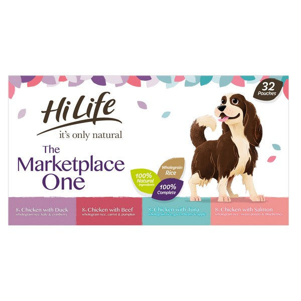 HiLife its only natural The Marketplace One Wet Dog Food Pouches 150g x 32Pk