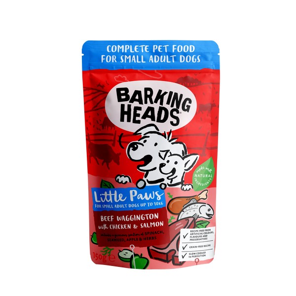 Barking Heads Little Paws Wet Beef with Chicken & Salmon 150g