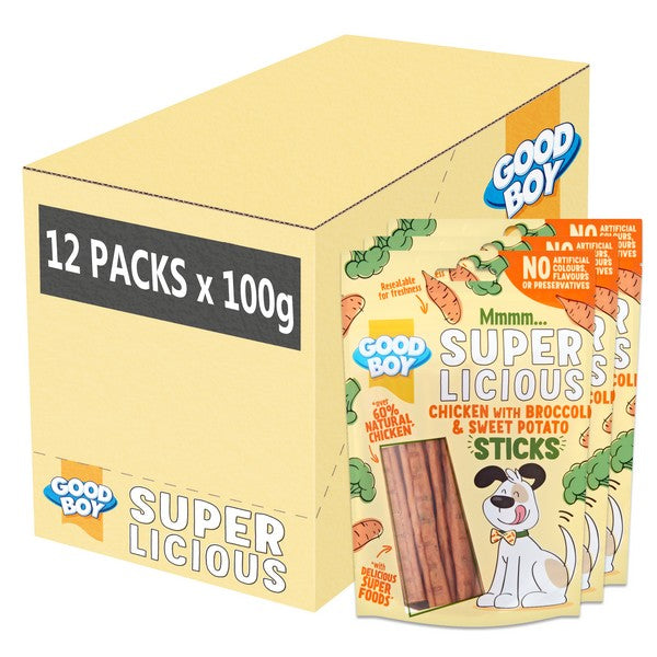 Goodboy Superlicious Chicken With Broccoli & Sweet Potato Sticks 100g