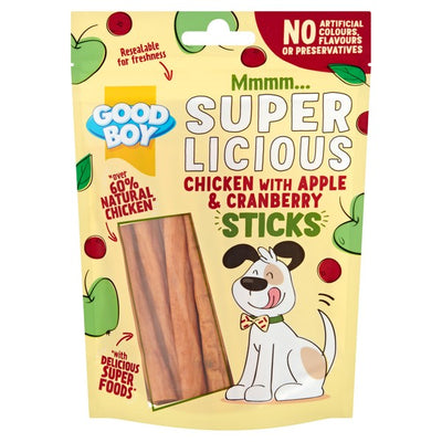 Goodboy Superlicious Chicken With Apple & Cranberry Sticks 100g