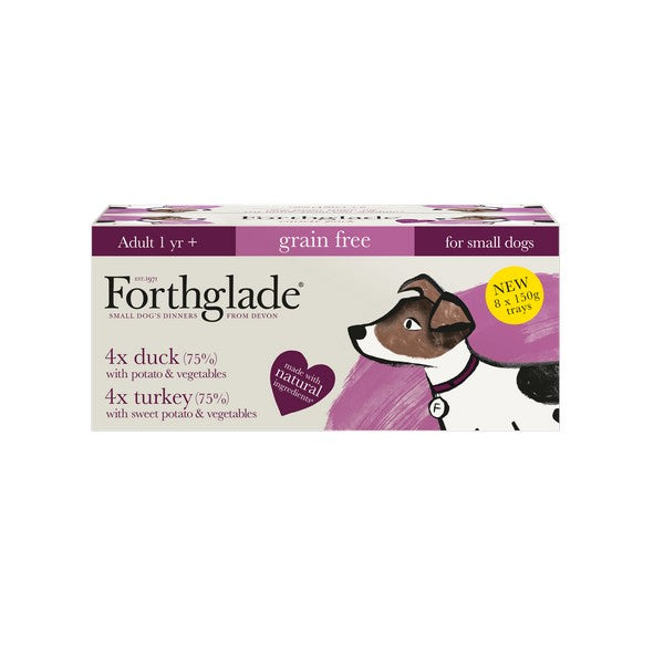 Forthglade Small Dog Grain Free Variety Turkey & Duck 8x150g