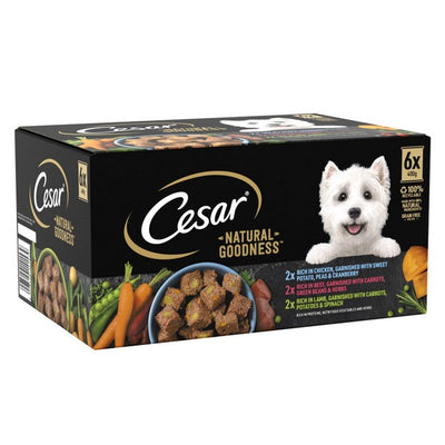 Cesar Natural Goodness Tins Mixed Selection In Loaf 6x400g