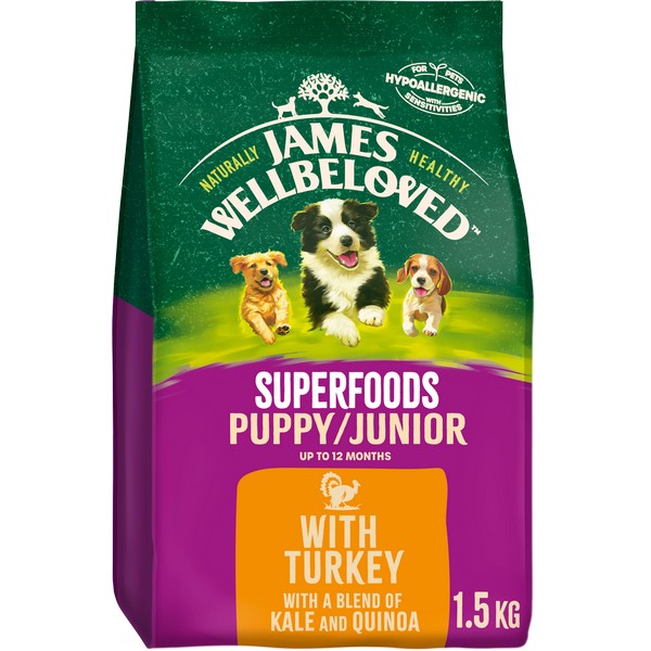 Wellbeloved Superfoods Puppy/Junior Turkey with Kale and Quinoa 1.5kg